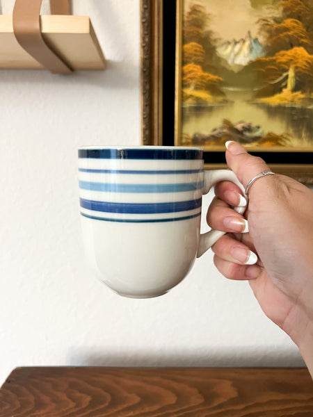 Cozy Blue Striped Coffee Mug